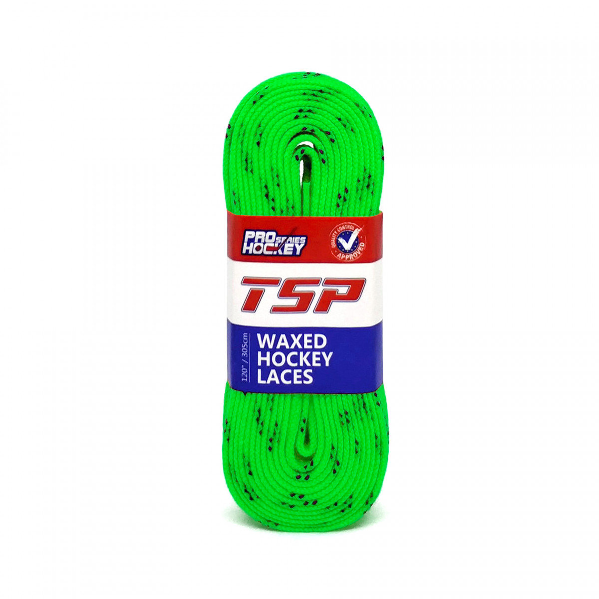  Шнурки хоккейные 305см с пропиткой TSP Hockey Laces Waxed lime по низким ценам в Томске и Северске