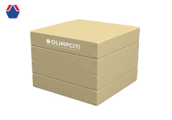 Мат спортивный складной 1000х1000х100 мм  4 сложения (вин.кожа) БЕЖЕВЫЙ