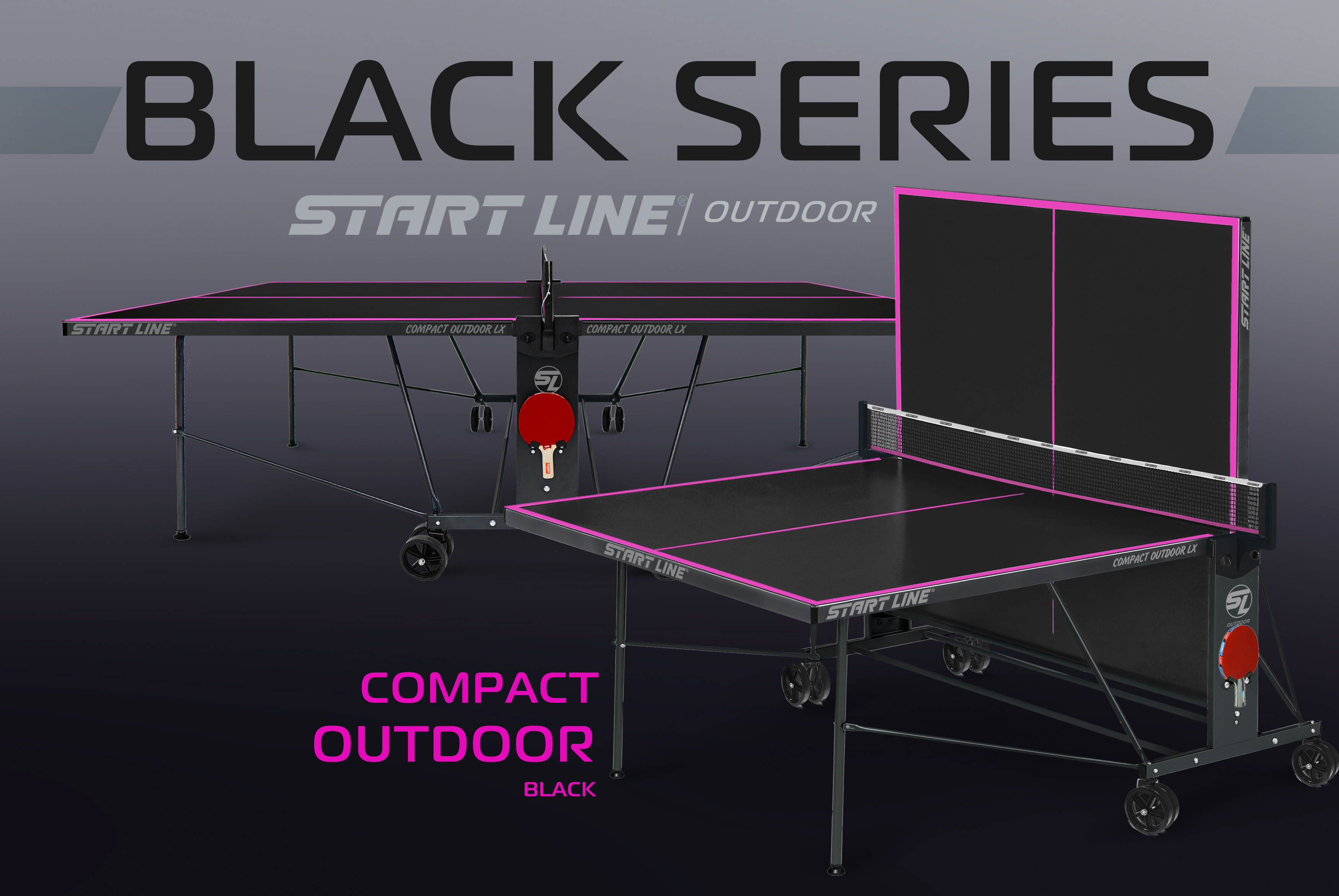  Стол теннисный Compact-2 LX Всепогодный Black по низким ценам в Томске и Северске