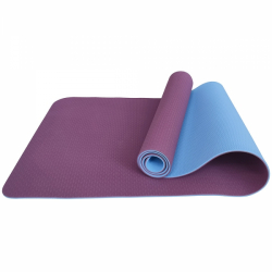 Коврик для йоги E33589 183х61х0,6 см ТПЕ фиолетово/голубой 10020100