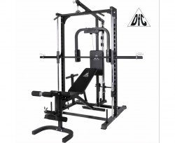 Силовой комплекс со скамьей, машина Смита DFC Homegym D943 (два короба)