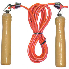  Скакалка 2.6 м E32639-3 ПВХ с деревянными ручками красный по низким ценам в Томске и Северске