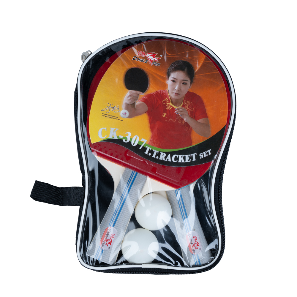  Набор для настольного тенниса Double Fish CK-307 2 ракетки и 2 мяча,конич.ручка +сумка-чехол по низким ценам в Томске и Северске