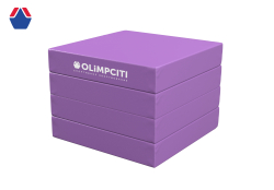 Мат спортивный складной 1000х1000х100 мм  4 сложения (вин.кожа) СИРЕНЕВЫЙ