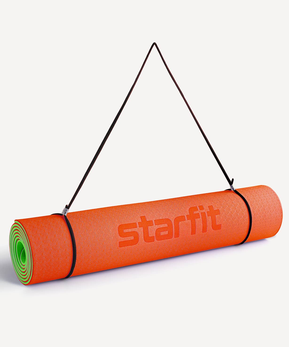  Коврик для йоги StarFit FM-201 TPE 183x61x0,4 см оранжевый/зеленый ЦБ-00002537 по низким ценам в Томске и Северске