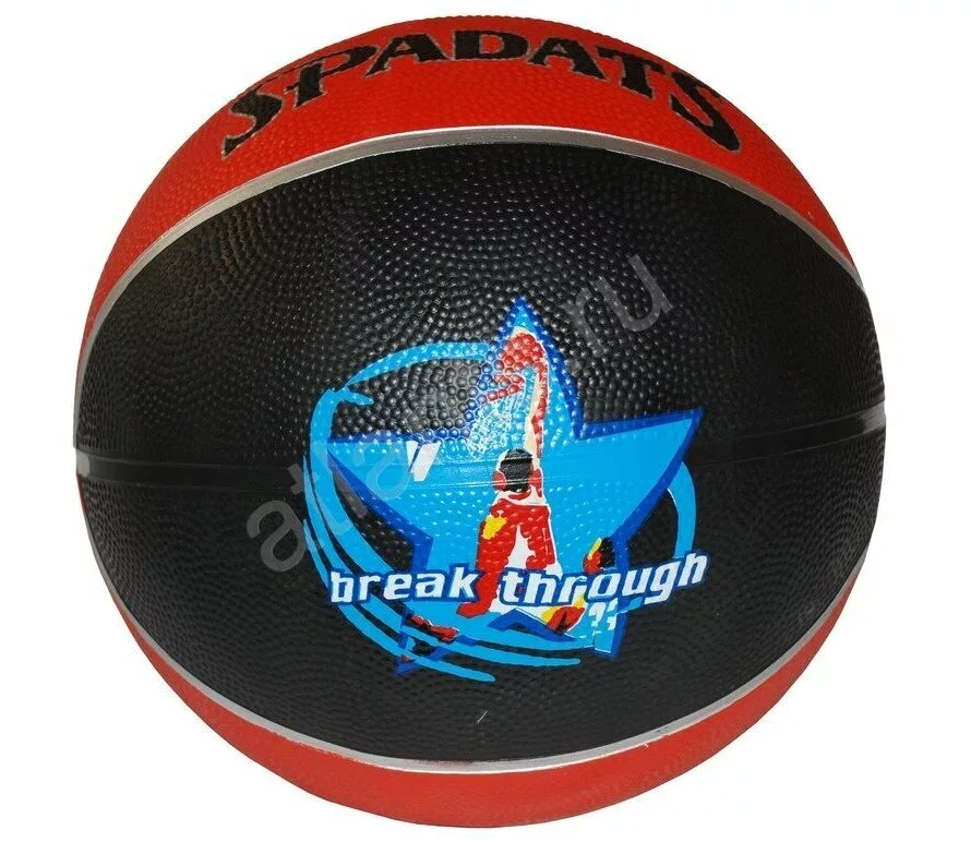 Фото Мяч баскетбольный Spadats SP-406CD № 7 резина диз., серебряные полоски со склада магазина СпортСЕ