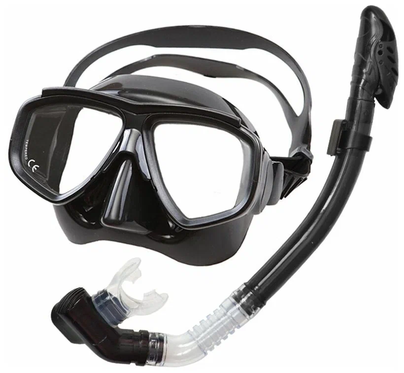 Фото Набор для плавания E39236 юниорский маска+трубка (Силикон) черный 10021316 со склада магазина СпортСЕ