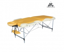 Массажный стол DFC NIRVANA, Elegant PREMIUM, 186х70х5 см, алюм. ножки, цвет оранж./беж. (orange/beig TS2010_OB2