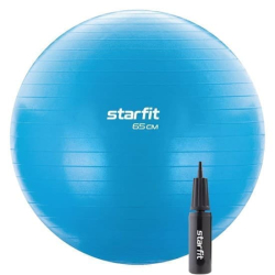 Фитбол 65 см StarFit GB-109 1000 гр антивзрыв с ручным насосом синий УТ-00020819