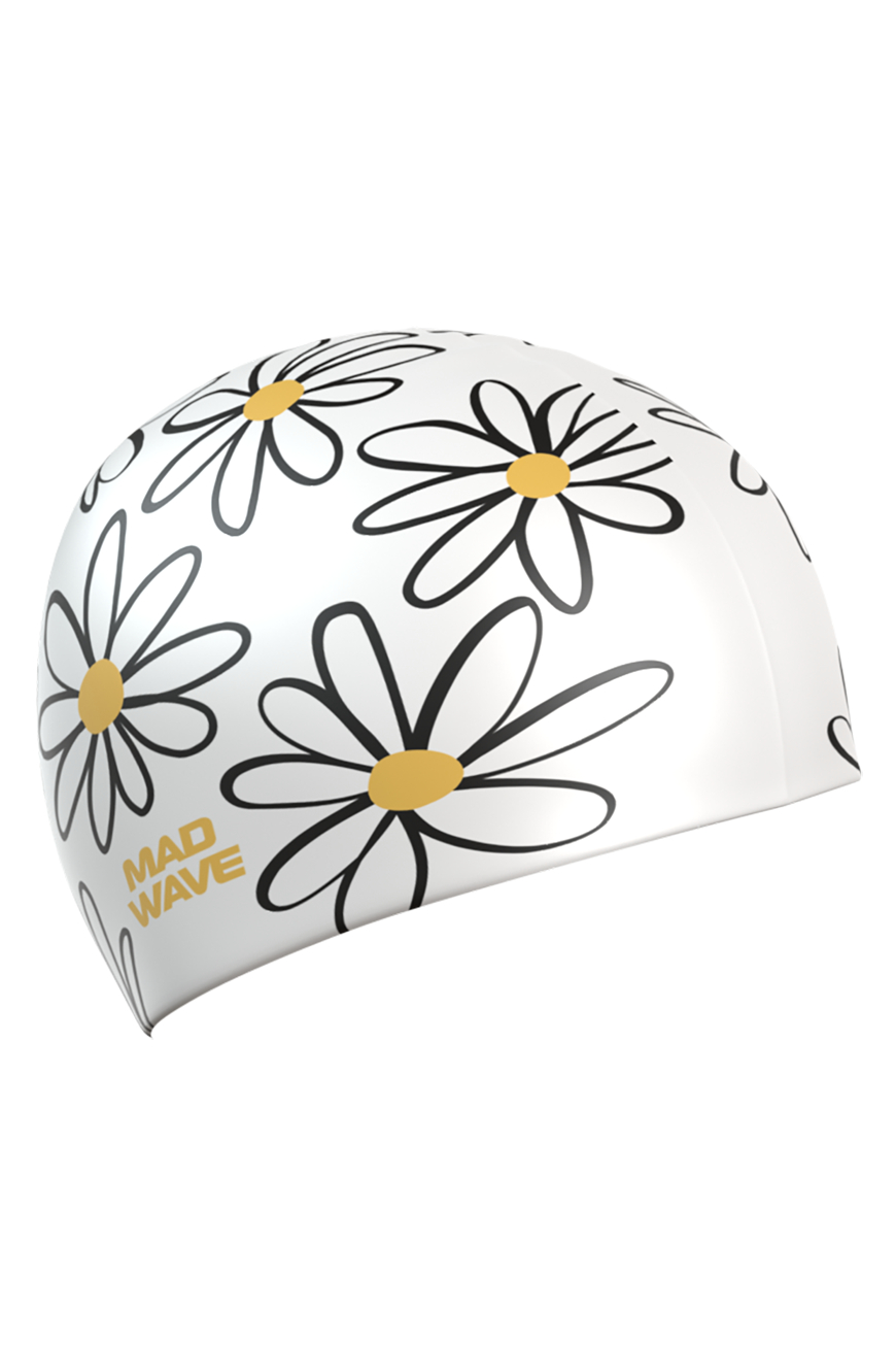  Шапочка для плавания Mad Wave Chamomile силиконовая white по низким ценам в Томске и Северске