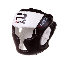 Шлем боксерский Roomaif RHG-150 3G PU/PL защитный черно-белый