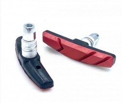 Тормозные колодки V-brake SJ-510RB 70мм резьбовая чёрный/красный