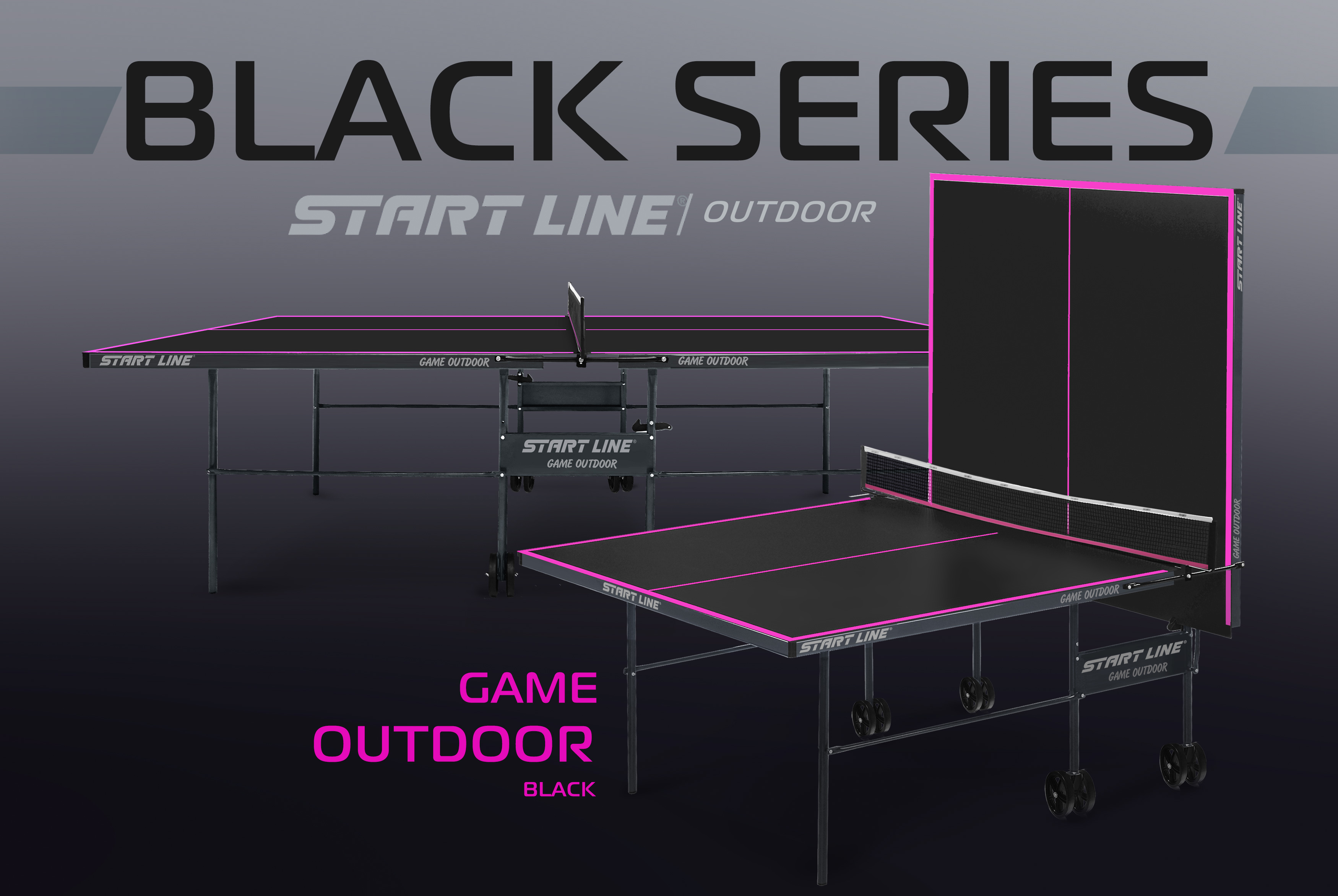  Стол теннисный Game Всепогодный с сеткой Black по низким ценам в Томске и Северске