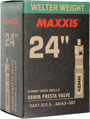 Камера 24" * 1.5/2.5 Maxxis Welter Weight (40/63-507) 0.8 LSV48 EIB00159500 Камера 24" * 1.5/2.5 Maxxis Welter Weight (40/63-507) 0.8 LSV48 EIB00159500 по низким ценам в Томске и Северске