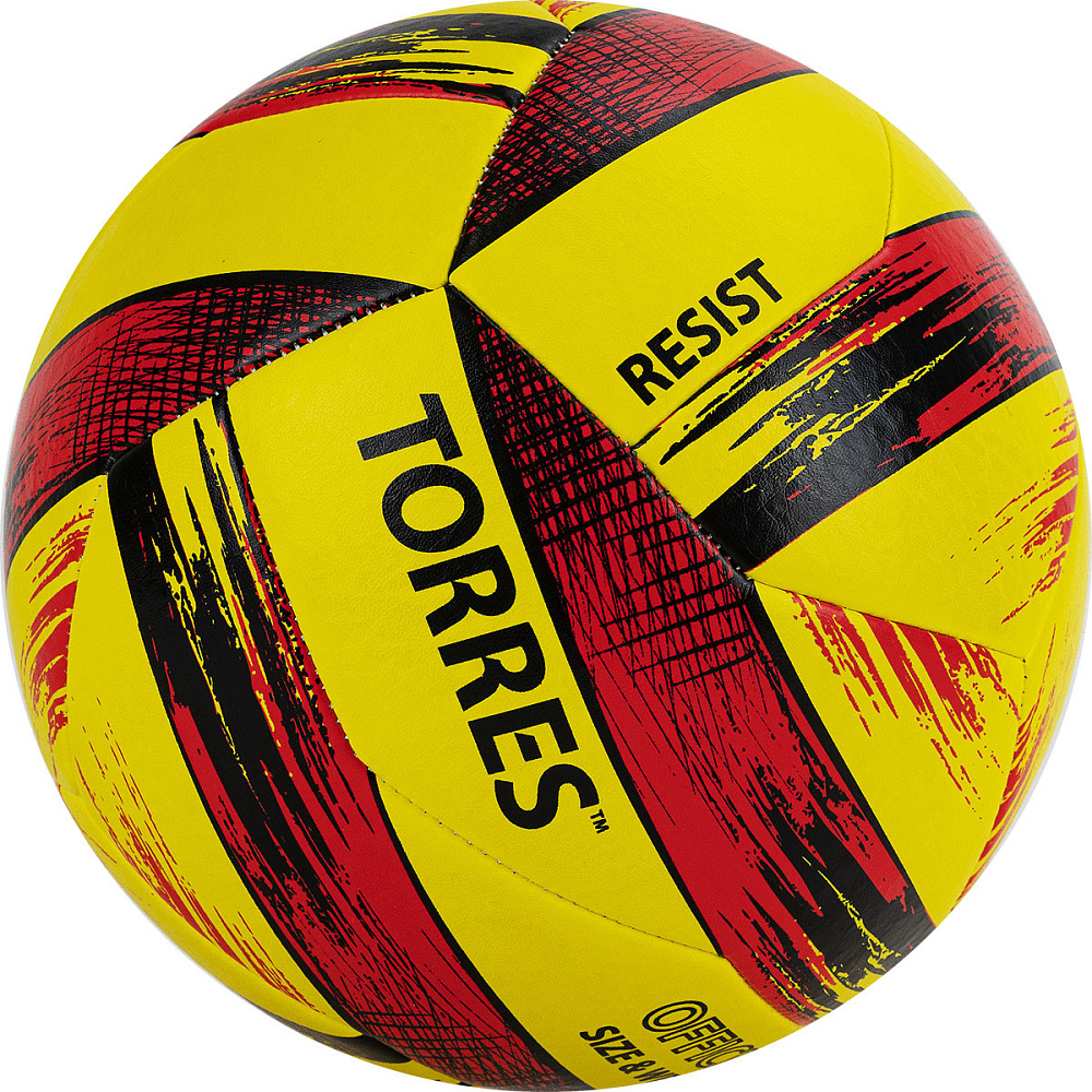 Фото Мяч волейбольный Torres Resist V321305 р.5 синт. кожа гибрид желто-красно-черный V321305 со склада магазина СпортСЕ