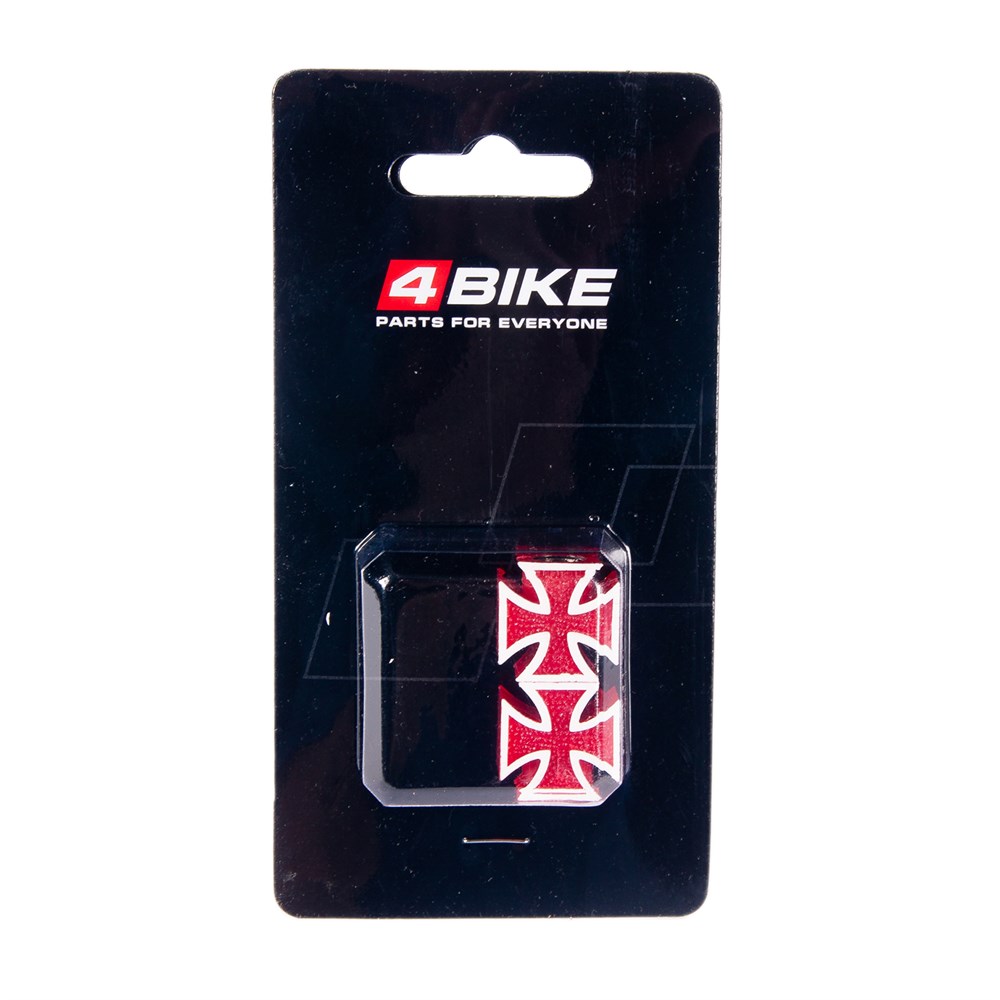  Колпачок на ниппель 4Bike V23 "Крест" AV пластик красный 2шт по низким ценам в Томске и Северске