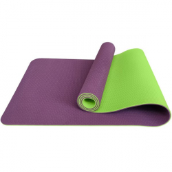 Коврик для йоги E33588 183х61х0,6 см ТПЕ фиолетово/салатовый 10020099