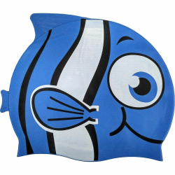 Шапочка для плавания E38898-1 детская синяя Рыбка 10016648