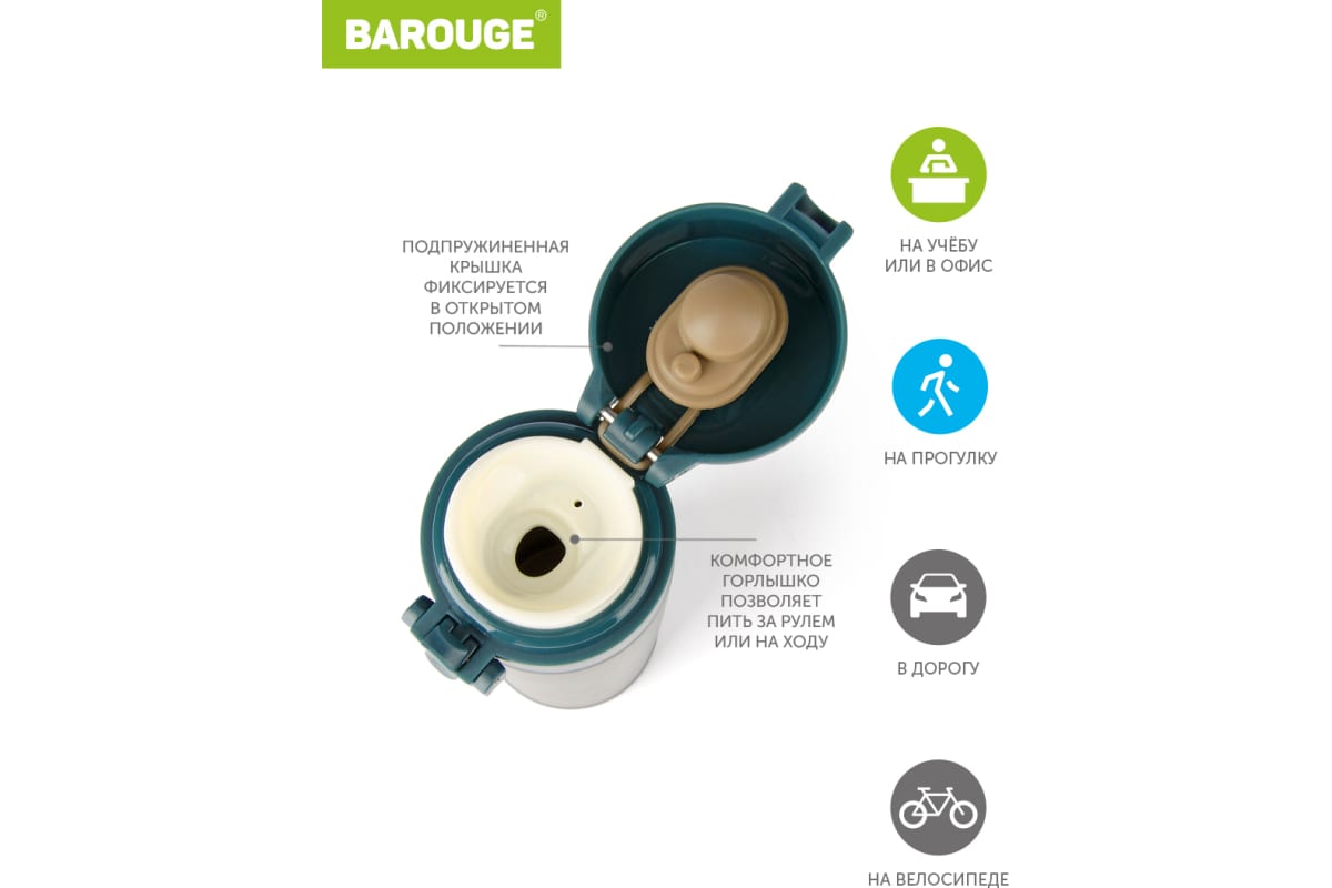  Термобутылка Barouge BT-150 350 мл Travel Bottle нержавеющая сталь ночь по низким ценам в Томске и Северске