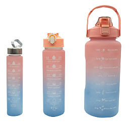 Набор из 3-х спортивных бутылок pink/blue WB03-MATR Набор из 3-х спортивных бутылок pink/blue WB03-MATR по низким ценам в Томске и Северске