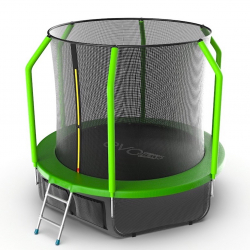 EVO JUMP Cosmo 8ft (Green) + Lower net. Батут с внутренней сеткой и лестницей, диаметр 8ft (зеленый) + нижняя сеть EVO JUMP Cosmo 8ft (Green) + Lower net. Батут с внутренней сеткой и лестницей, диаметр 8ft (зеленый) + нижняя сеть