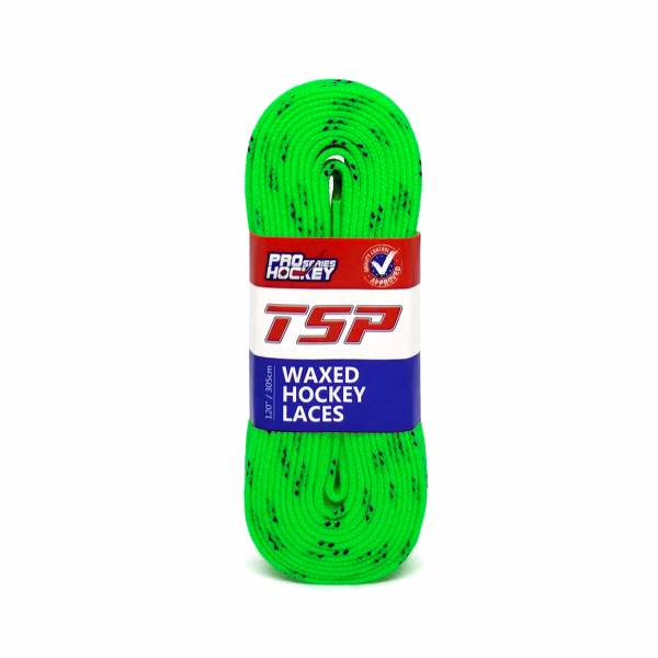  Шнурки хоккейные 305см с пропиткой Well Hockey  Hockey Laces Waxed Lime по низким ценам в Томске и Северске