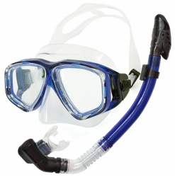 Набор для плавания E39237 взрослый маска+трубка (силикон) синий 10021317