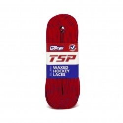 Шнурки хоккейные 305см с пропиткой TSP Hockey Laces Waxed red 2143