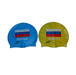Шапочка для плавания Sprinter с изобр.флага России (голубой) 06330