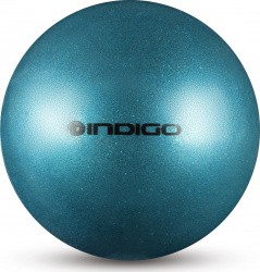 Мяч для художественной гимнастики 15 см 300 г Indigo металлик голубой с блестками IN119 Мяч для художественной гимнастики 15 см 300 г Indigo металлик голубой с блестками IN119