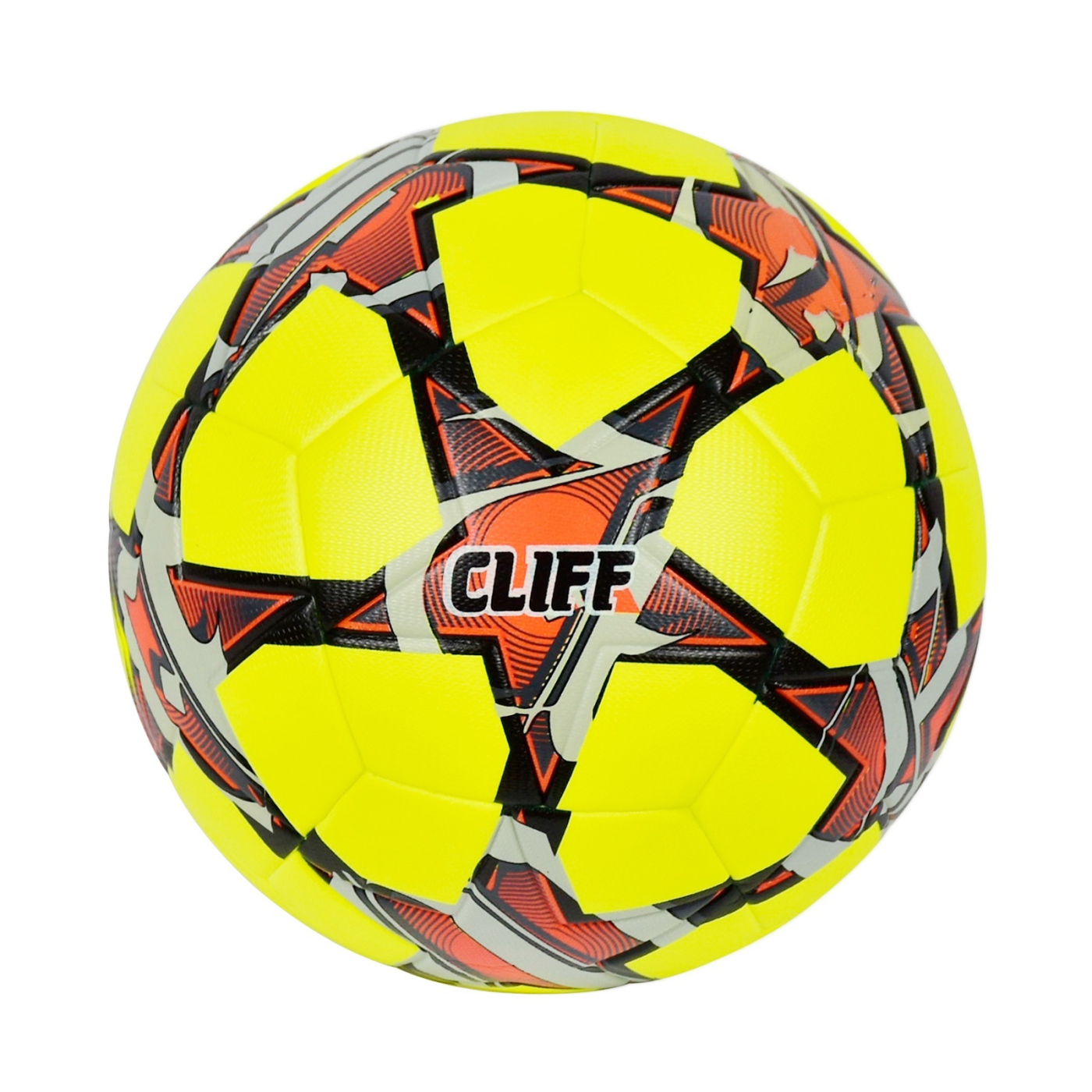  Мяч футбольный Cliff 2497 №5 PU клееный салатово-серо-оранжевый по низким ценам в Томске и Северске