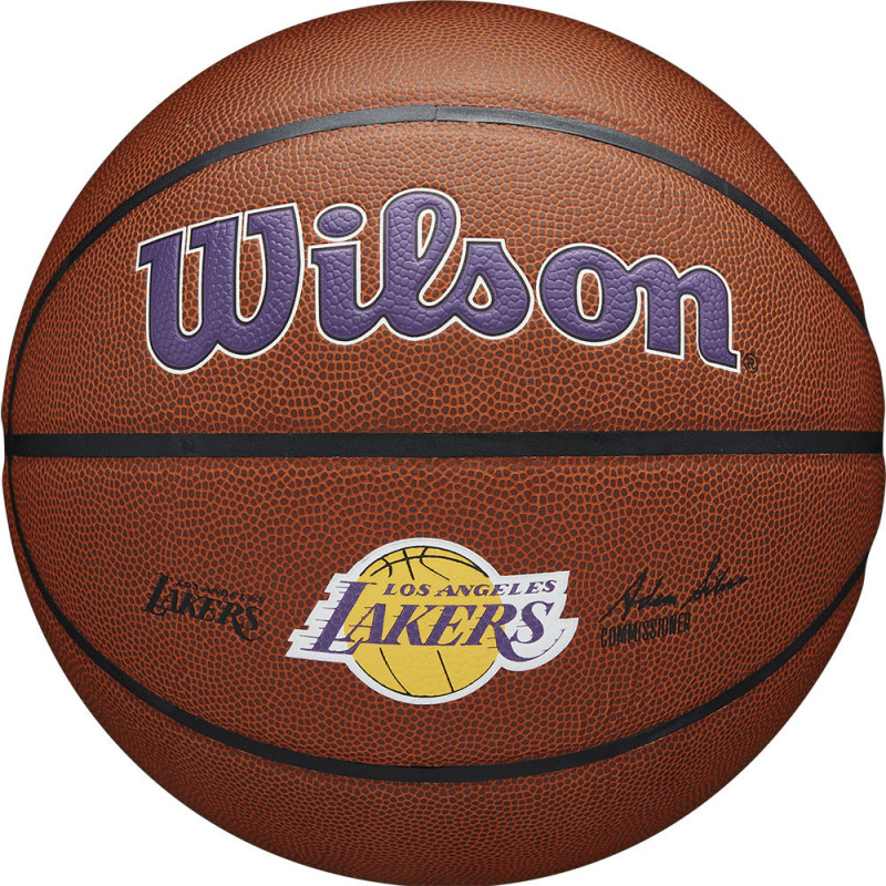 Мяч баскетбольный Wilson NBA LA Lakers №7 коричневый WTB3100XBLAL Фото Мяч баскетбольный Wilson NBA LA Lakers №7 коричневый WTB3100XBLAL со склада магазина СпортСЕ