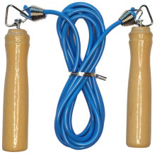  Скакалка 2.6 м E32639-1 ПВХ с деревянными ручками синий по низким ценам в Томске и Северске