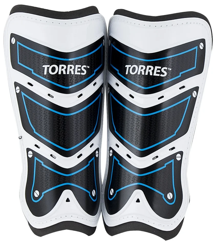 Фото Щитки футбольные Torres Training черно-бело-синий FS1505S-BU со склада магазина СпортСЕ