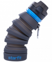 Бутылка для воды StarFit FB-100 с карабином складная серый УТ-00016606