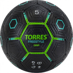 Мяч футбольный Torres Freestyle Grip р.5 32 панели PU черно-зеленый F320765 Мяч футбольный Torres Freestyle Grip р.5 32 панели PU черно-зеленый F320765