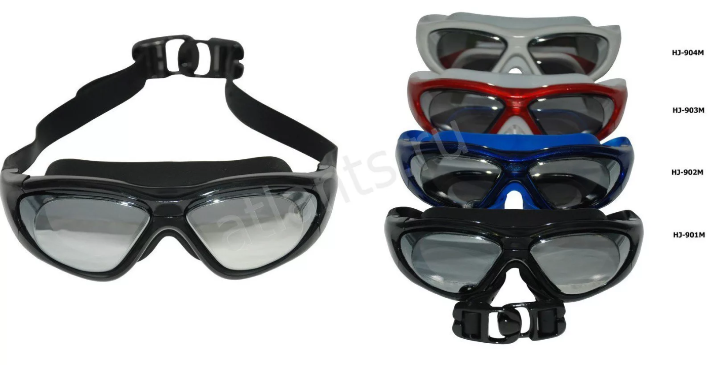 Фото Очки-маска для плавания Fox HJ-902М зеркальные синий со склада магазина СпортСЕ