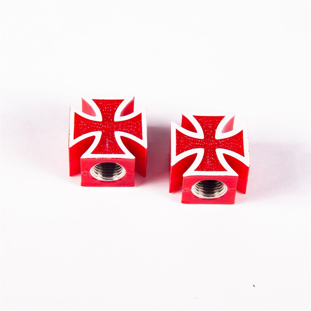  Колпачок на ниппель 4Bike V23 "Крест" AV пластик красный 2шт по низким ценам в Томске и Северске