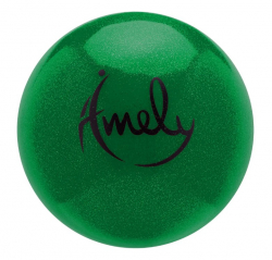 Мяч для художественной гимнастики 15 см Amely AGB-303 15 см зеленый с насыщенными блестками УТ-00019942